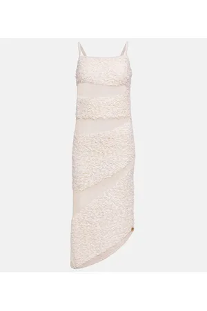 DION LEE Abito lungo in misto lino con pannelli