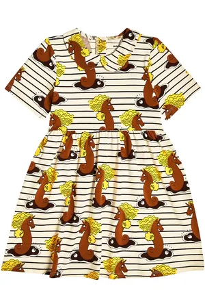 Mini Rodini Abito Seahorse in misto cotone