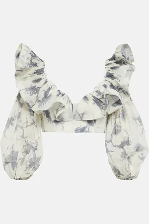 ZIMMERMANN Top cropped Keira con stampa