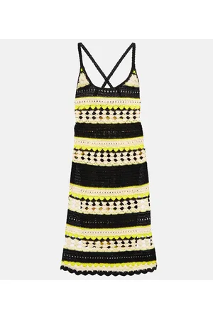 Ganni Miniabito in crochet a righe con logo