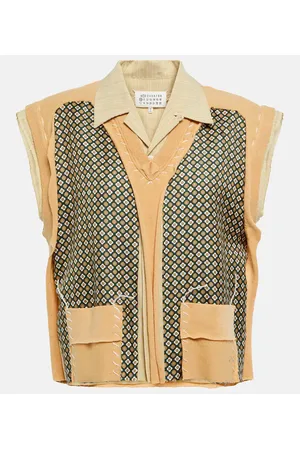 Maison Margiela Camicia in cotone e seta con stampa