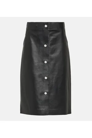 Victoria Beckham Gonna midi in pelle a vita alta