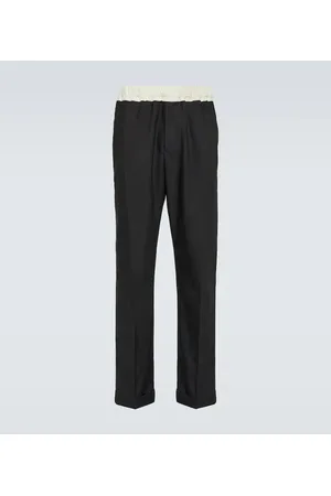WALES BONNER Pantaloni regular in lana con seta