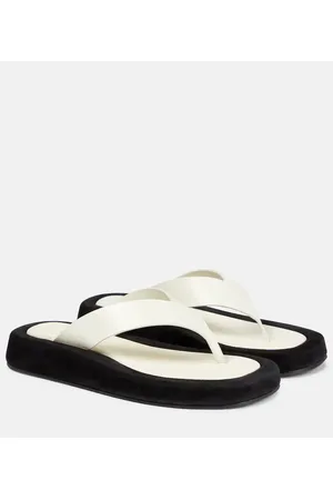 The Row Sandali infradito Ginza in pelle e suede