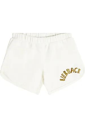 VERSACE Shorts in pile di cotone con logo
