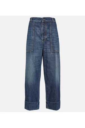 Bottega Veneta Jeans a gamba larga e vita alta