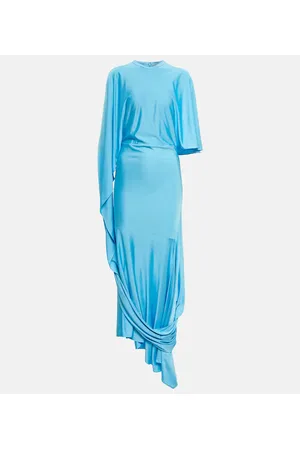Stella McCartney Abito lungo asimmetrico con drappeggio