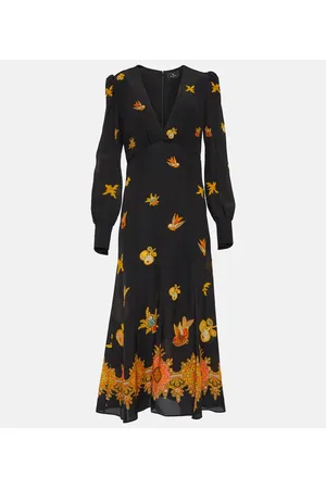 Etro Abito midi in crêpe de chine di seta