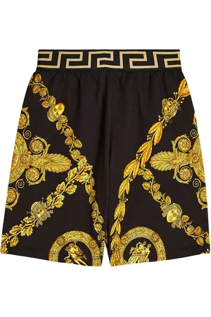 VERSACE Shorts in cotone con stampa Barocco