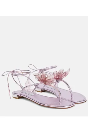 Aquazzura Sandali Zsa Zsa in pelle metallizzata