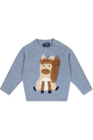 Il gufo Baby - Pullover in lana con intarsio