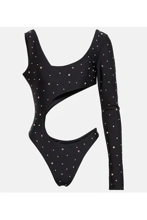 Alessandra Rich Costume intero con cut-out e cristalli