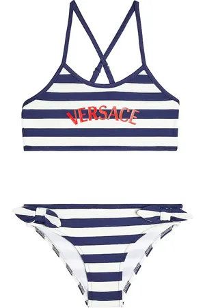 VERSACE Bikini con logo a righe