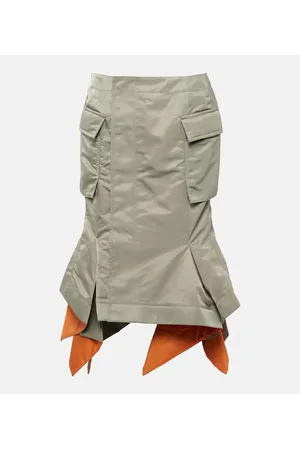 SACAI Gonna midi cargo in twill