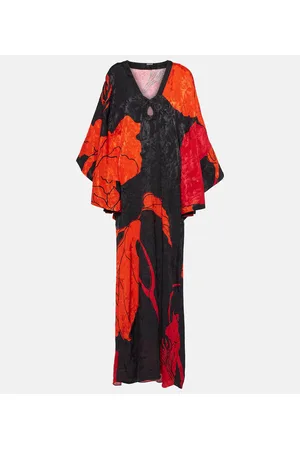 JOHANNA ORTIZ Abito lungo in jacquard con stampa