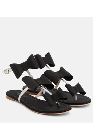 Giambattista Valli Sandali Pop Bow in raso e pelle