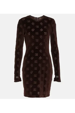 Dolce & Gabbana Miniabito in velluto con logo