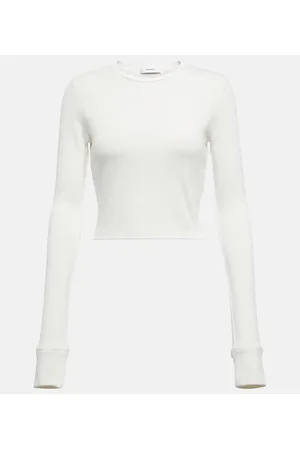 WARDROBE.NYC X Hailey Bieber - Top cropped HB in jersey di misto cotone