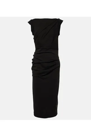 DRIES VAN NOTEN Abito midi in jersey di cotone