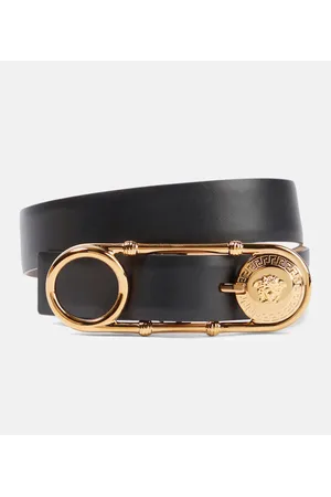 VERSACE Cintura Safety Pin in pelle