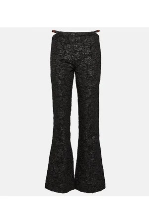 Ganni Pantaloni flared in jacquard