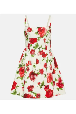 Carolina Herrera Miniabito in misto cotone con stampa floreale
