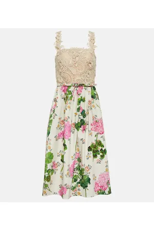 Oscar de la Renta Abito midi in pizzo guipure