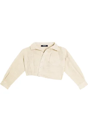 Jacquemus Top cropped Mejean in lino e cotone