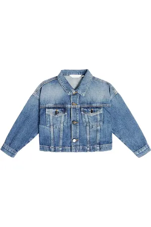 Palm Angels Giacca di jeans cropped con logo