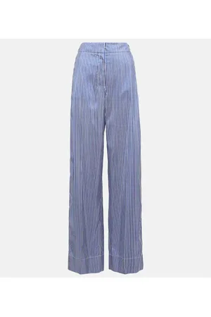 Burberry Pantaloni in seta a gamba larga a righe