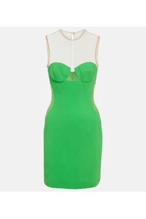 Stella McCartney Miniabito in jersey crêpe con mesh