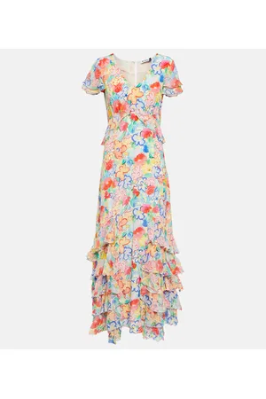 RIXO London Abito midi Thanvi in voile di seta