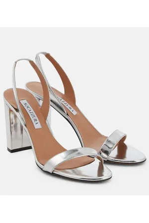 Aquazzura Sandali So Nude 85 in pelle metallizzata