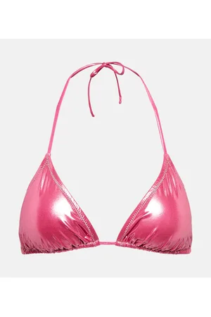 Reina Olga Top bikini a triangolo Love in lamé