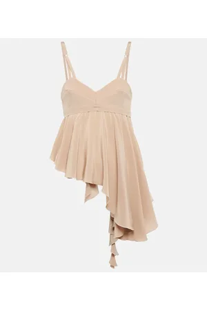 Victoria Beckham Top asimmetrico in crêpe de chine