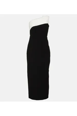 Roland Mouret Abito midi in crêpe senza spalline