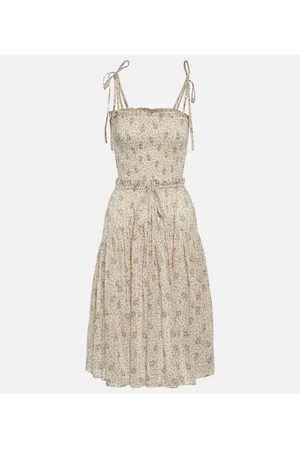 Ralph Lauren Abito midi in cotone con stampa floreale