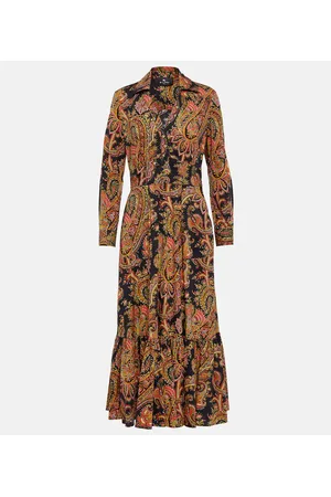 Etro Abito midi in cotone con stampa