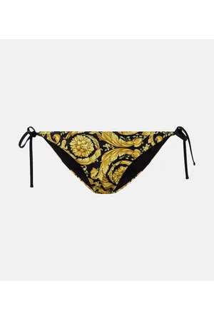 VERSACE Slip bikini con stampa Barocco