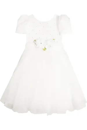 MONNALISA Abito in tulle con applicazione floreale