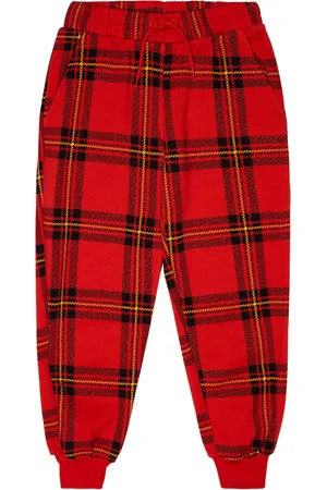 Mini Rodini Pantaloni sportivi in cotone a quadri
