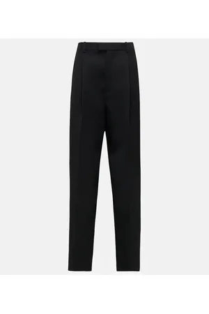 Bottega Veneta Pantaloni regular in twill di lana a vita alta