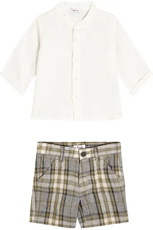 Il gufo Set camicia e pantaloni Baby in lino