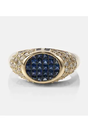 Rainbow K Anello Lady in oro 14kt con zaffiri e diamanti
