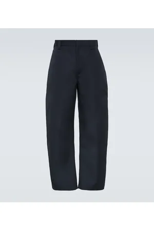Bottega Veneta Pantaloni tapered in flanella di lana e cotone