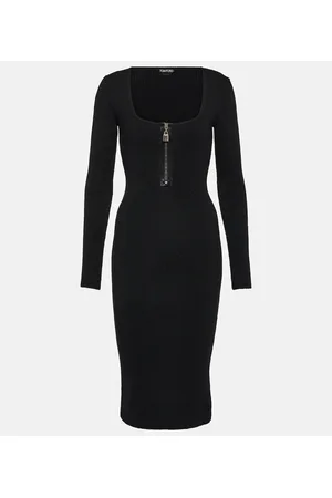Tom Ford Abito midi in maglia a coste di lana