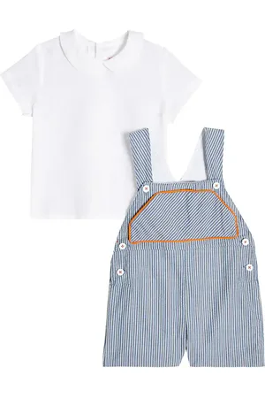 La Coqueta Baby - T-shirt e salopette in cotone a righe