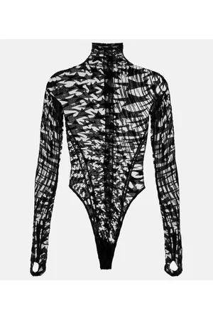 MUGLER Body in mesh con stampa