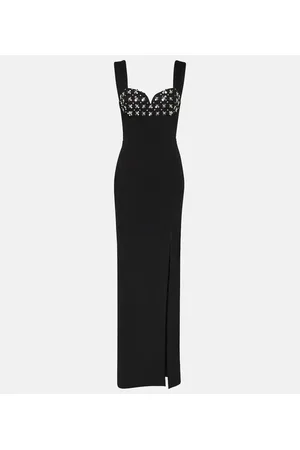 Rebecca Vallance Abito lungo Bianca con paillettes