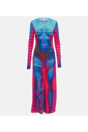 Y / PROJECT X Jean Paul Gaultier - Abito lungo Body Morph in mesh